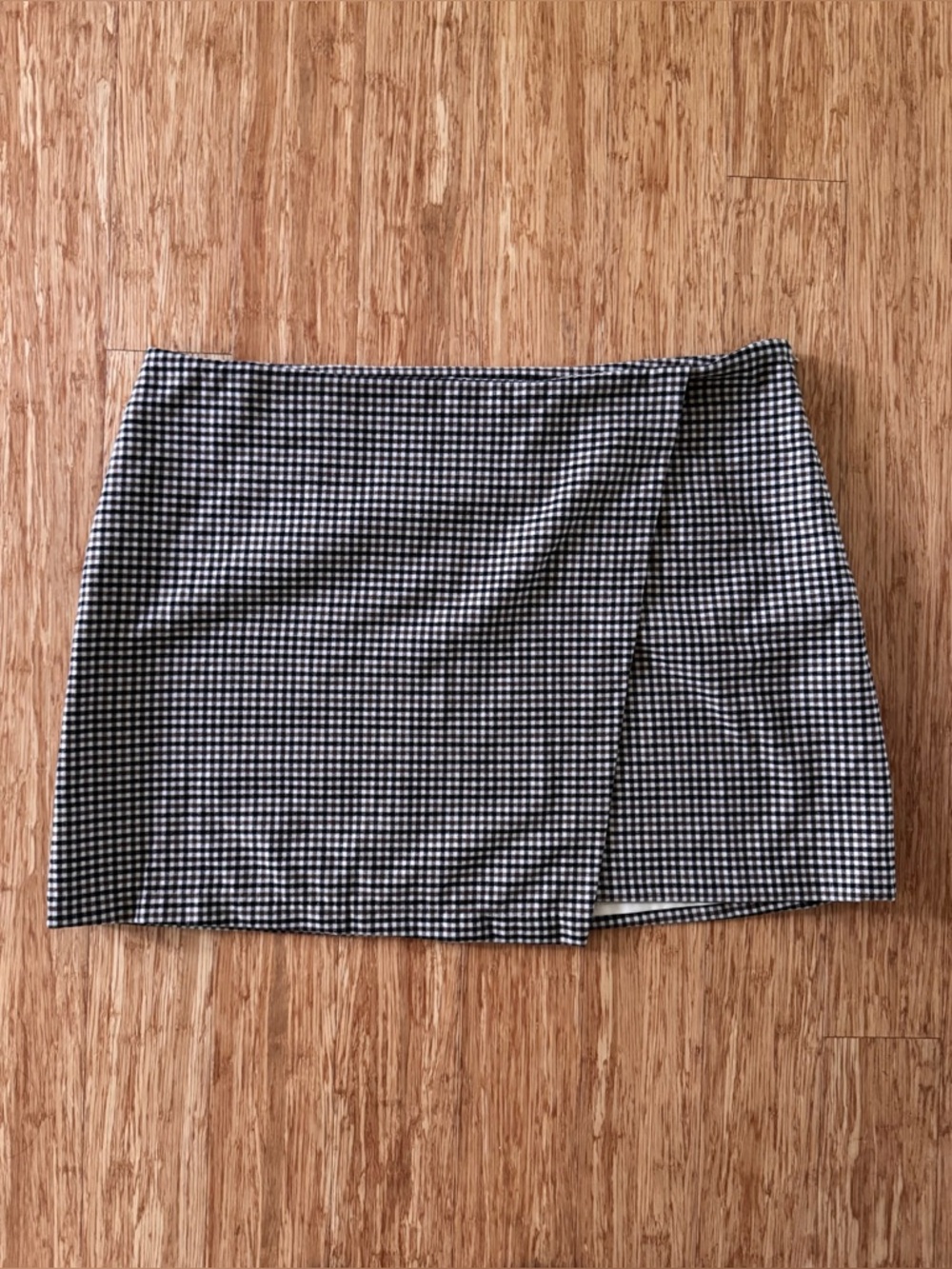XL Checkered Faux Wrap Mini Skirt - Black, Brown and White - Old Navy NWOT